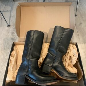 Frye Campus 14L Black Leather Knee-High Boots